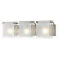 Z-Lite Zephyr 3 Light Vanity, Brushed Nickel & Clear Beveled, Frosted 169-3V-BN